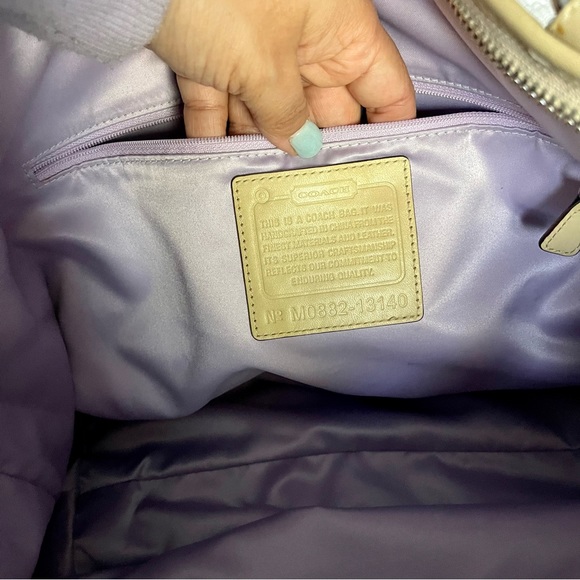 COACH Signature 'Leah' Canvas Tote Cream - Picture 9 of 9